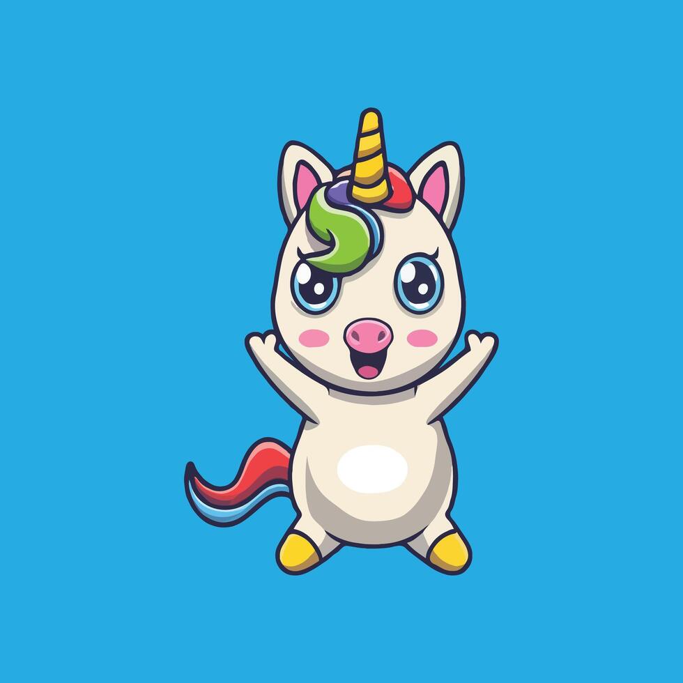 cute unicorn surprised icon concept vector