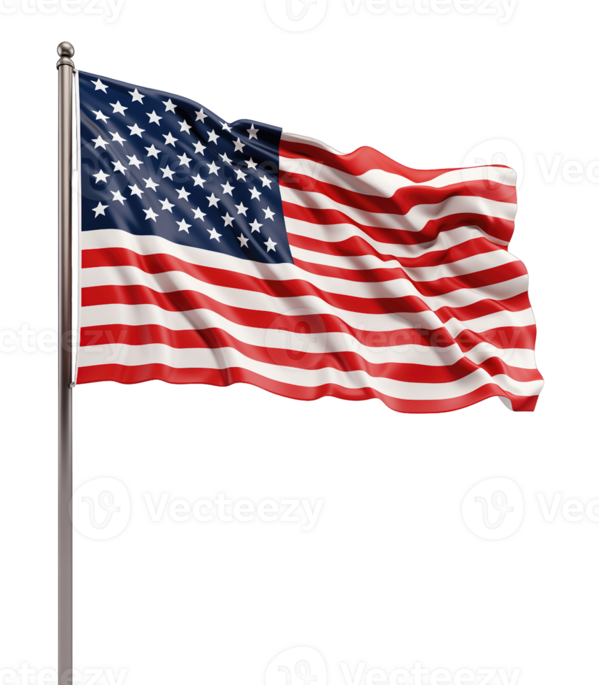 USA flag isolated on transparent background png