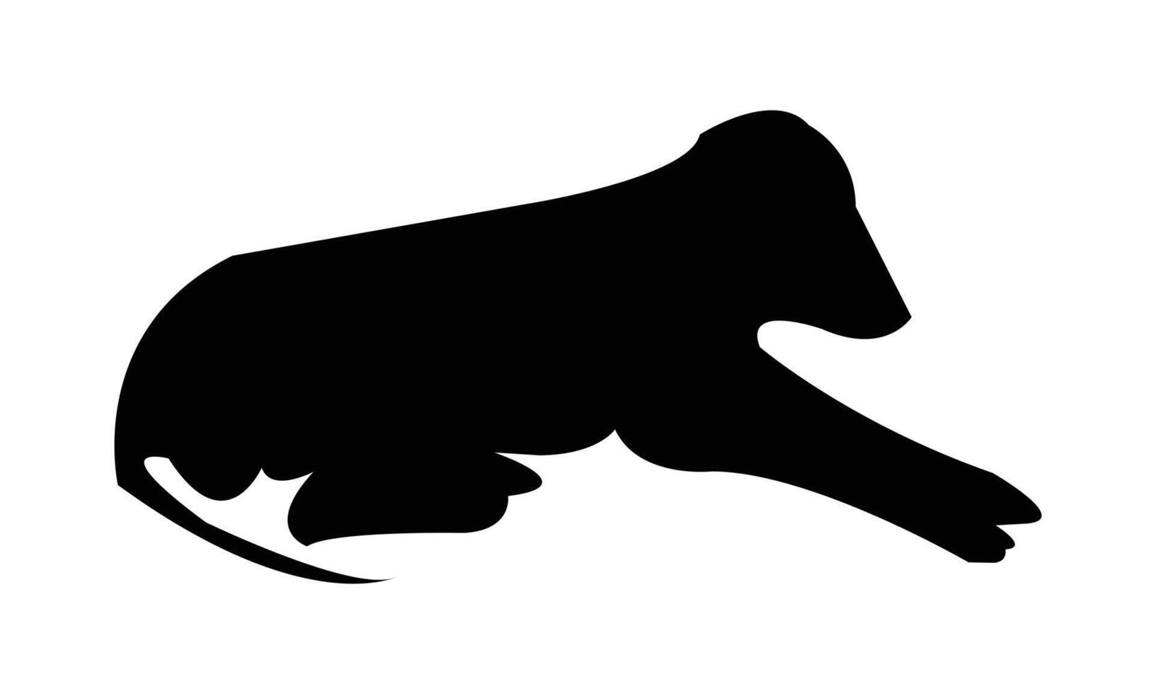 Dog Black silhouette And Design. vector