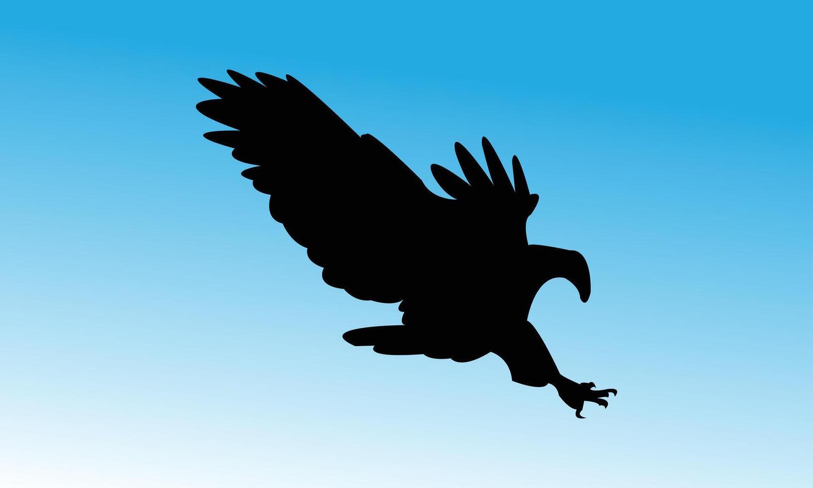 Flying Eagle Bird Silhouette Design. vector