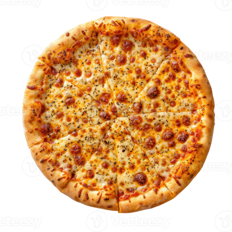 cheese pizza top view full length isolate on transparency background png