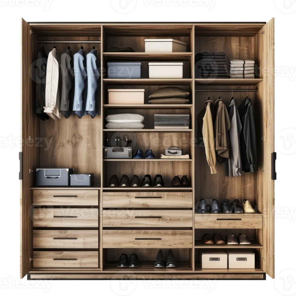 Modern Closet front view full length isolate on transparency background png