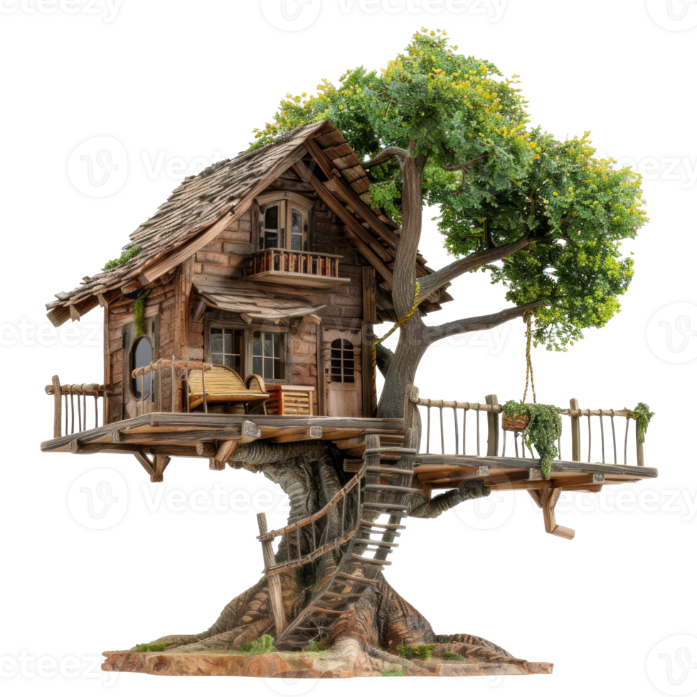 Treehouse isolate on transparency background png