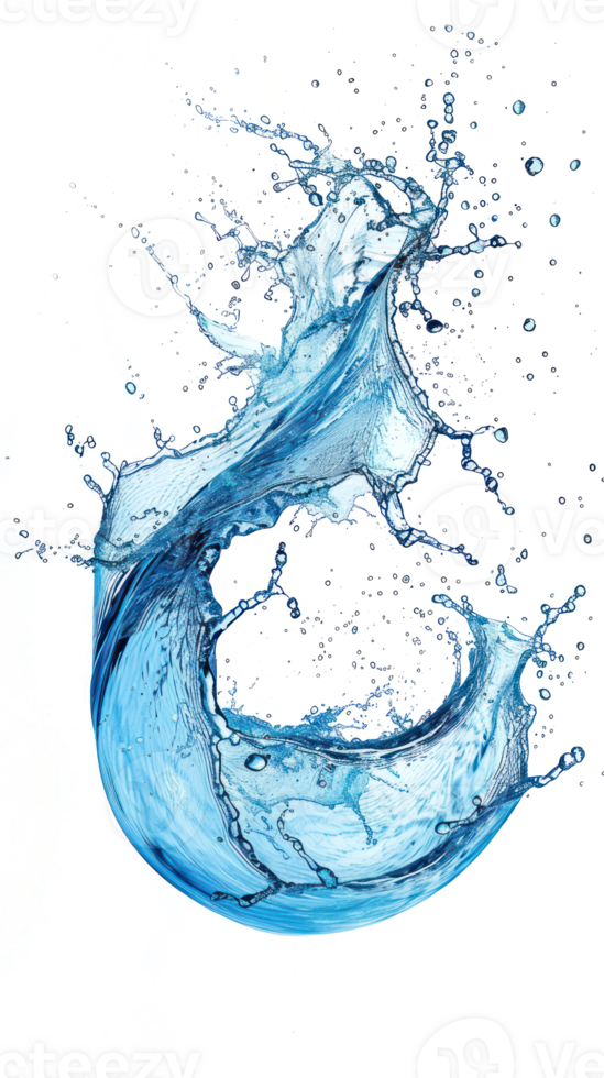 a blue splash of water on a curve shape bold lines stunning isolate on transparency background png