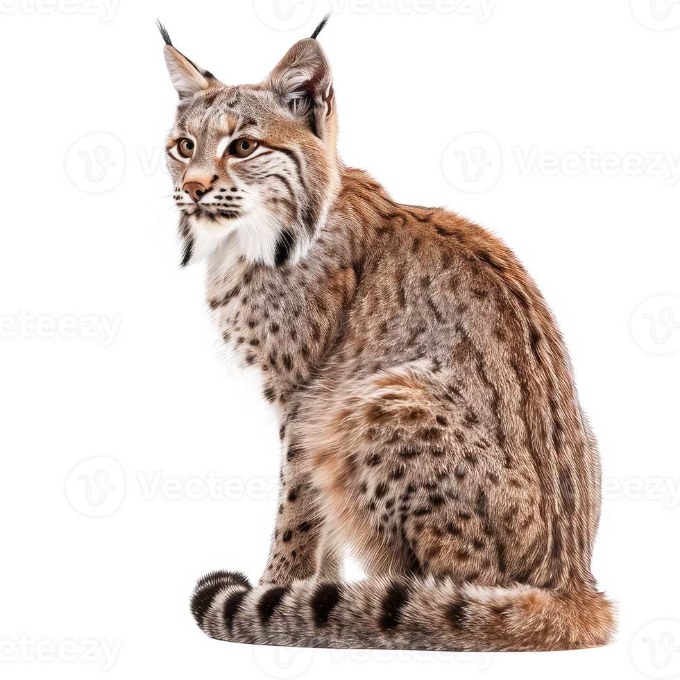 Bobcat full body isolate on transparency background png