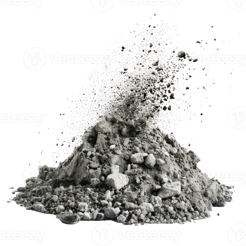 Cement dust pile isolate on transparency background png