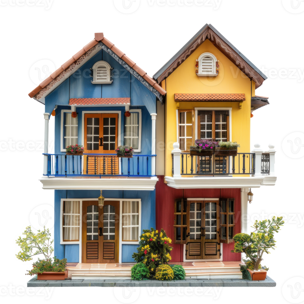 Row House isolate on transparency background png