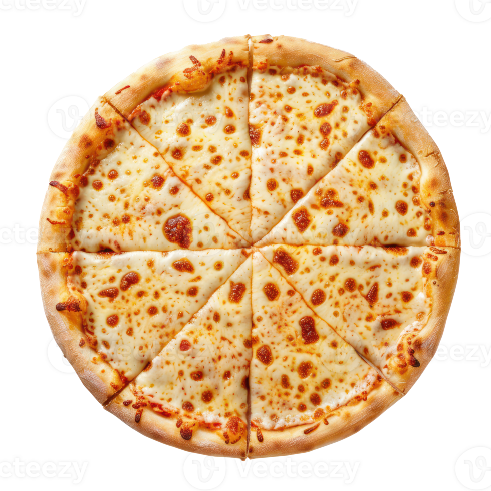 cheese pizza top view full length isolate on transparency background png