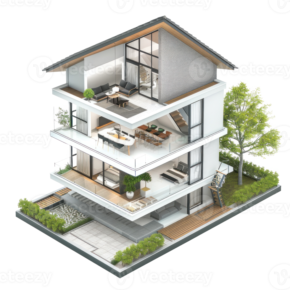 Split-Level House isolate on transparency background png