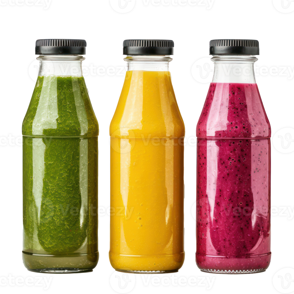 smoothies in glass bottles isolated on transparency background png