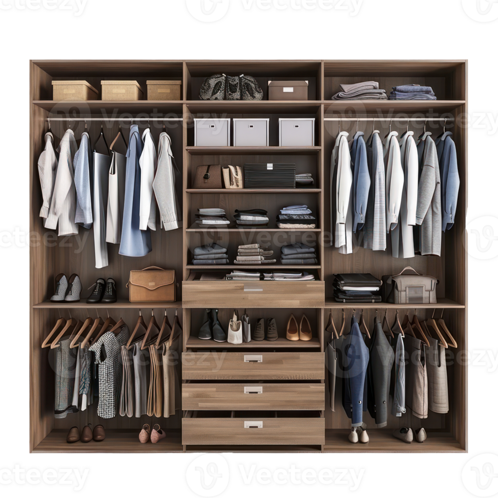 Modern Closet top view full length isolate on transparency background png