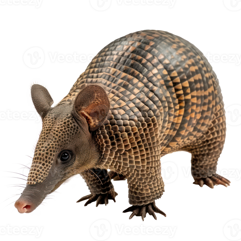 Armadillo full body isolate on transparency background png