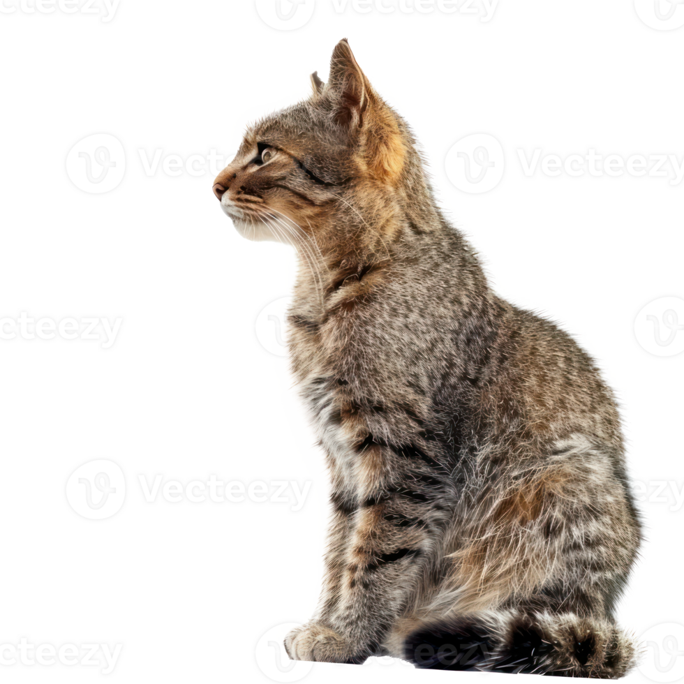 Wild cat full body isolate on transparency background png