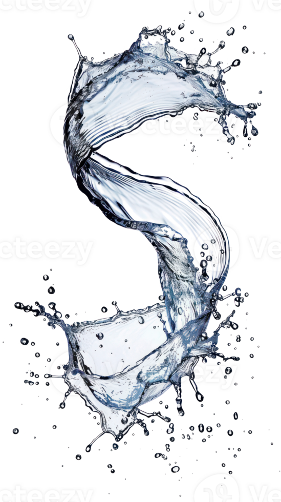 a splash of water on a curve shape bold lines stunning isolate on transparency background png