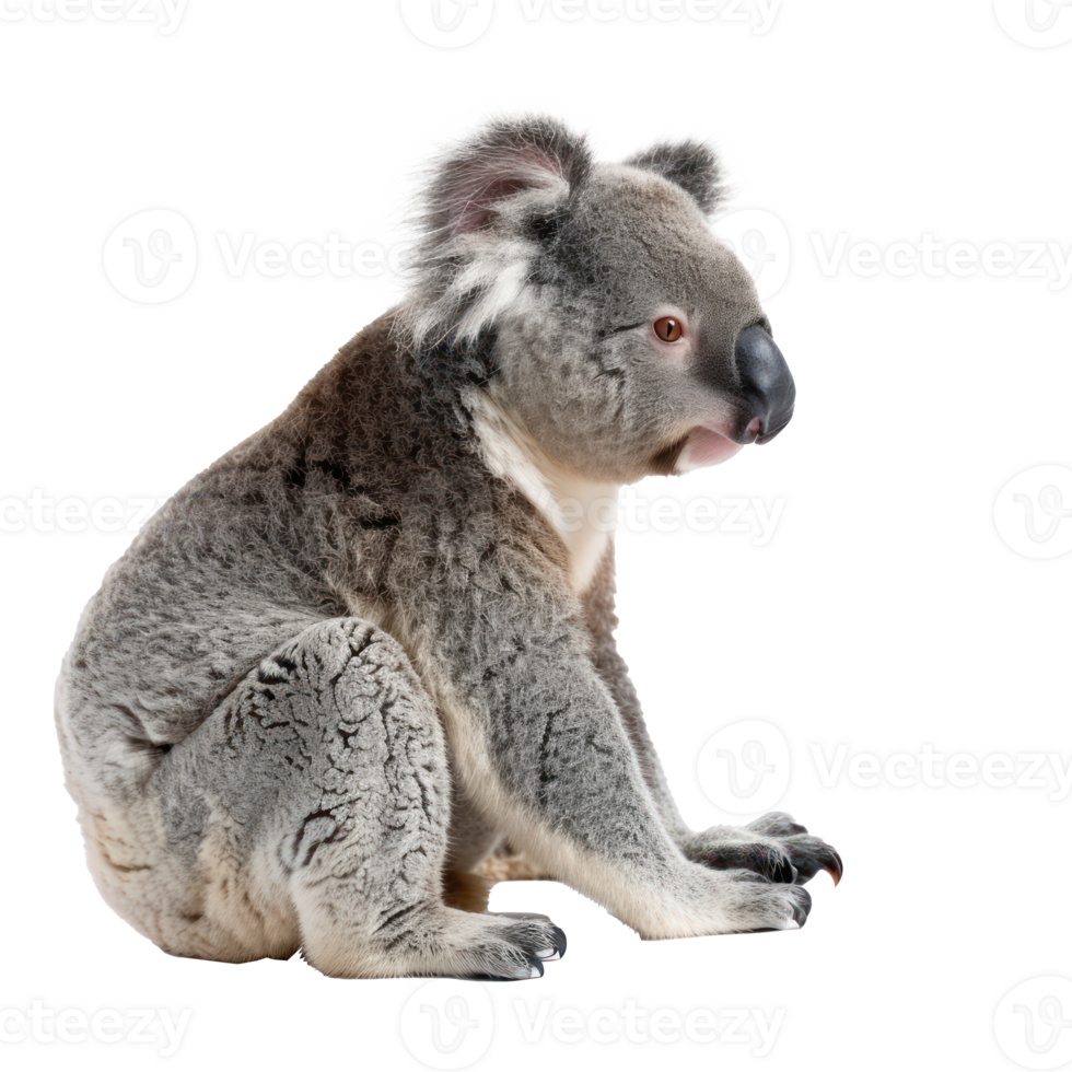 Koala Bear side view full body isolate on transparency background png