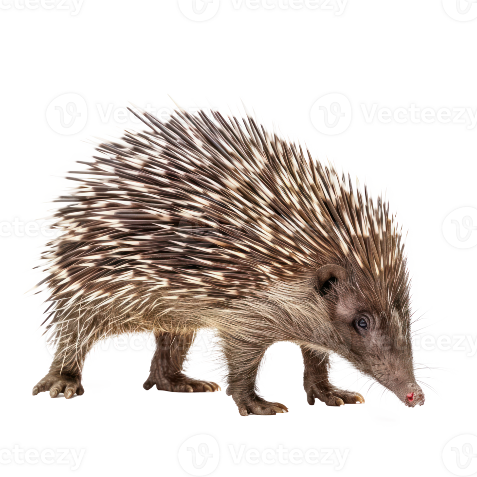 Porcupine side view full body isolate on transparency background png