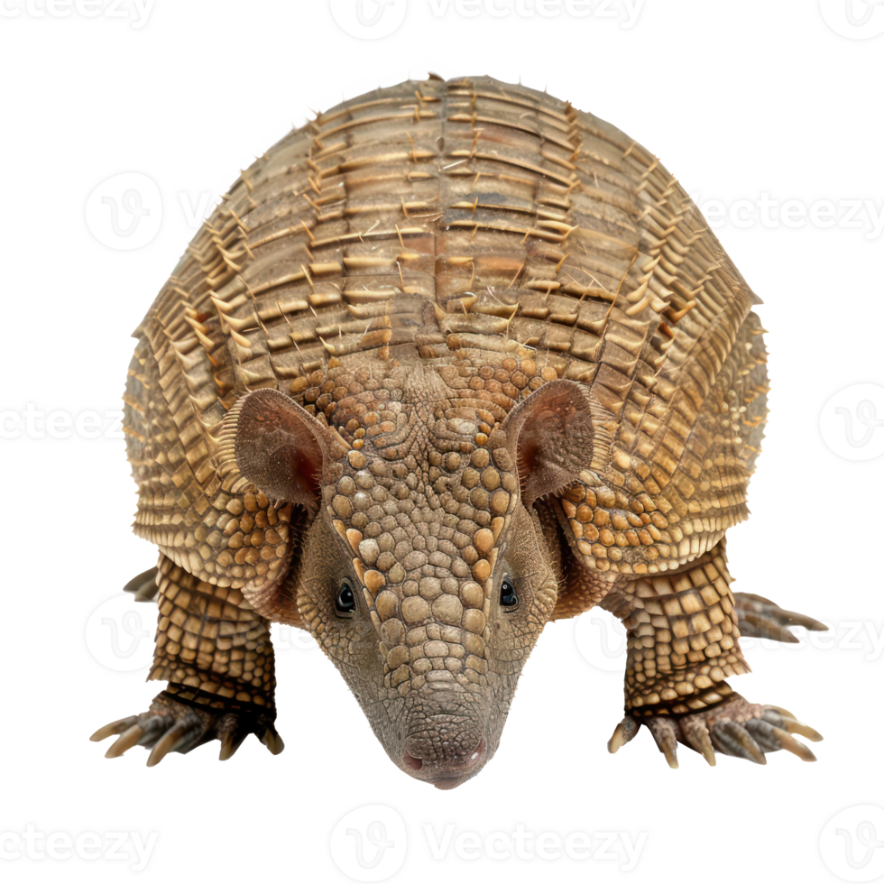 Armadillo front view full body isolate on transparency background png