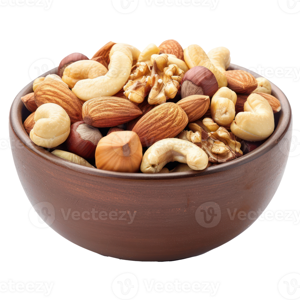 Healthy mix nuts isolate on transparency background png