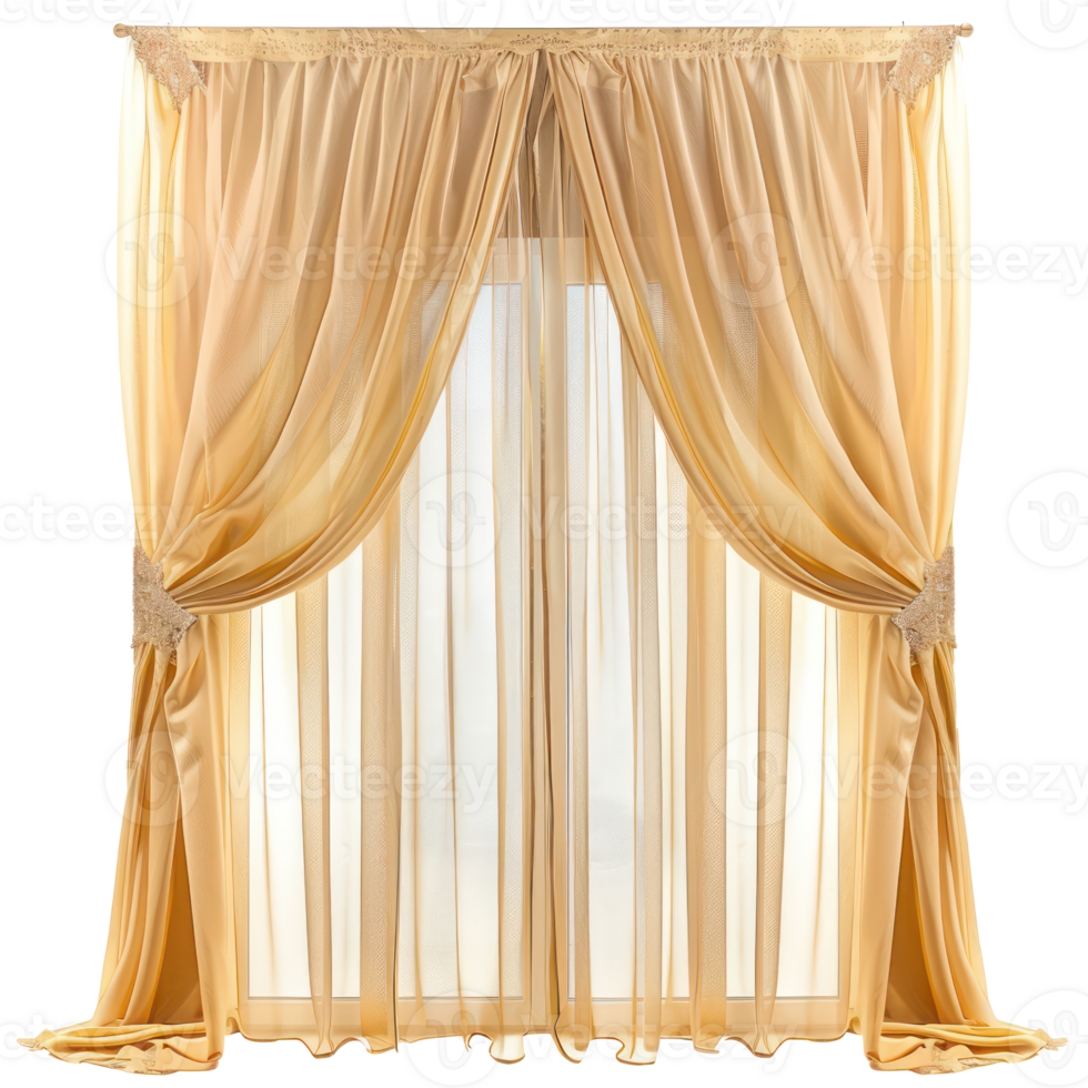 Curtains front view full length isolate on transparency background png