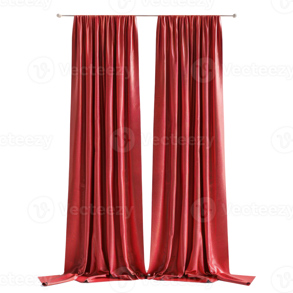Modern Curtains front view full length isolate on transparency background png