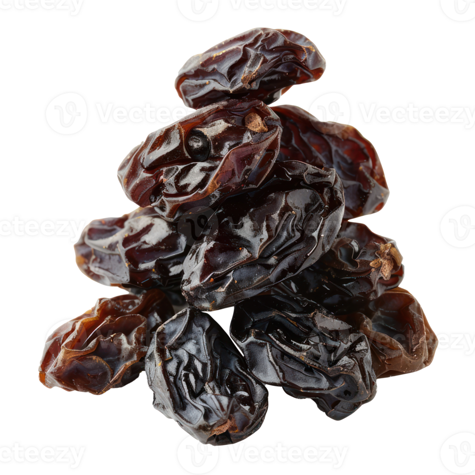 Raisins side view isolate on transparency background png
