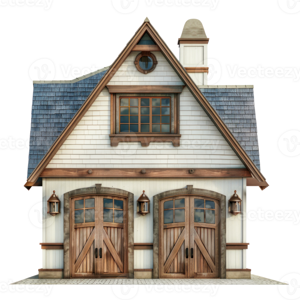 Carriage House front view full length isolate on transparency background png