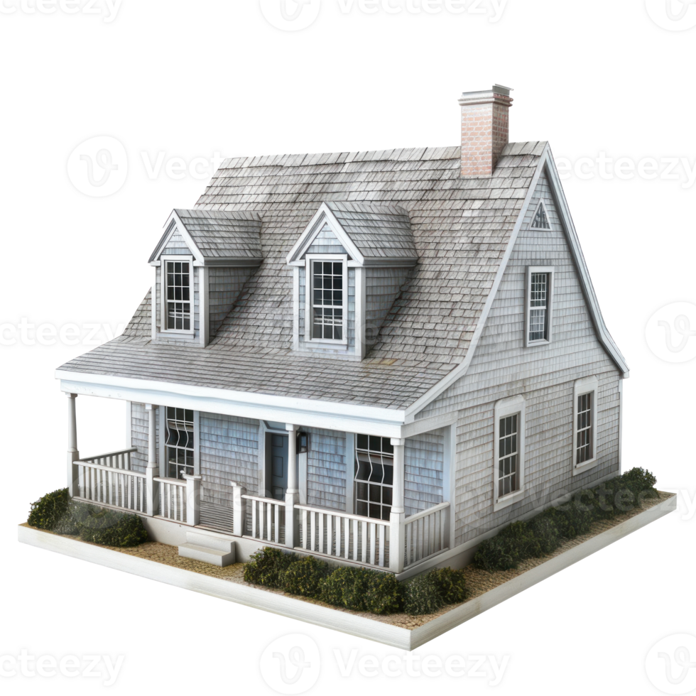 Cape Cod House isolate on transparency background png