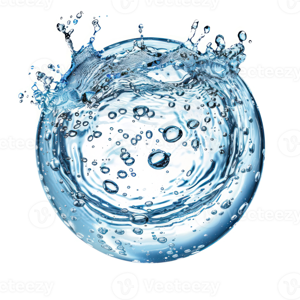 floating round water isolate on transparency background png