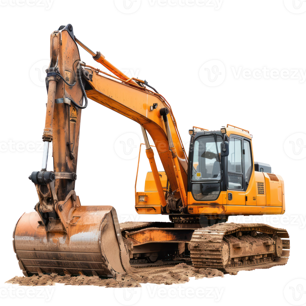 excavator for construciton isolate on transparency background png