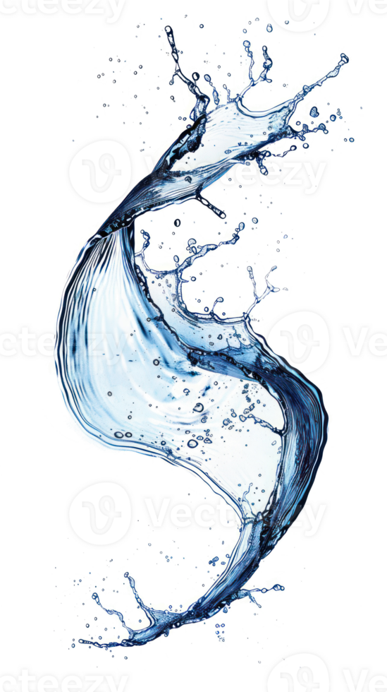 a blue splash of water on a curve shape bold lines stunning isolate on transparency background png