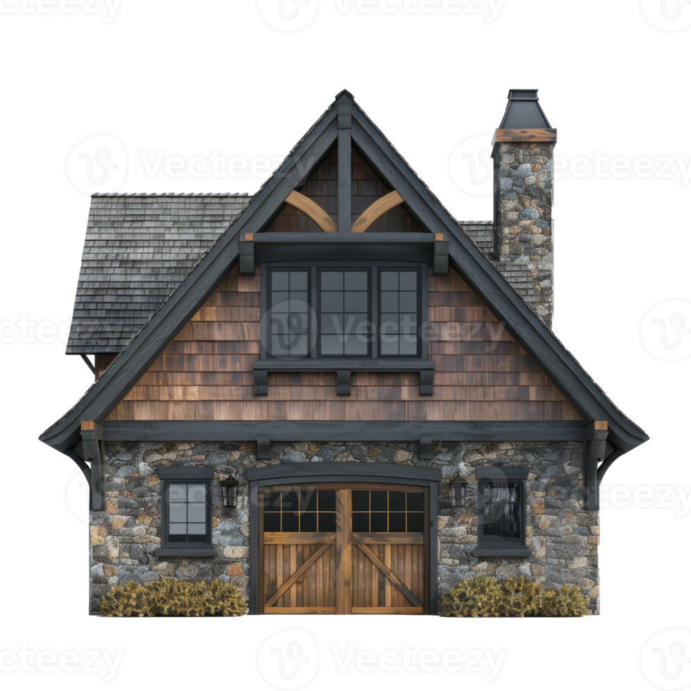 Carriage House front view full length isolate on transparency background png