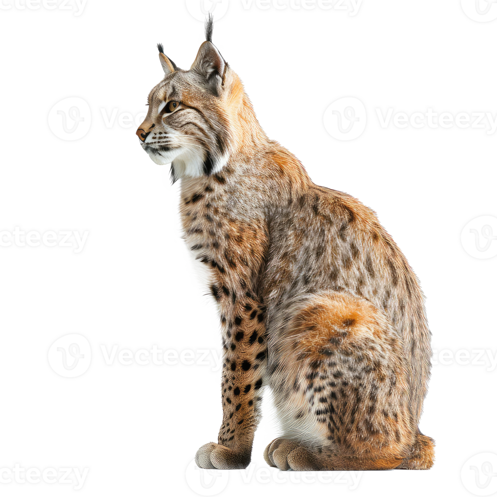 Bobcat side view full body isolate on transparency background png