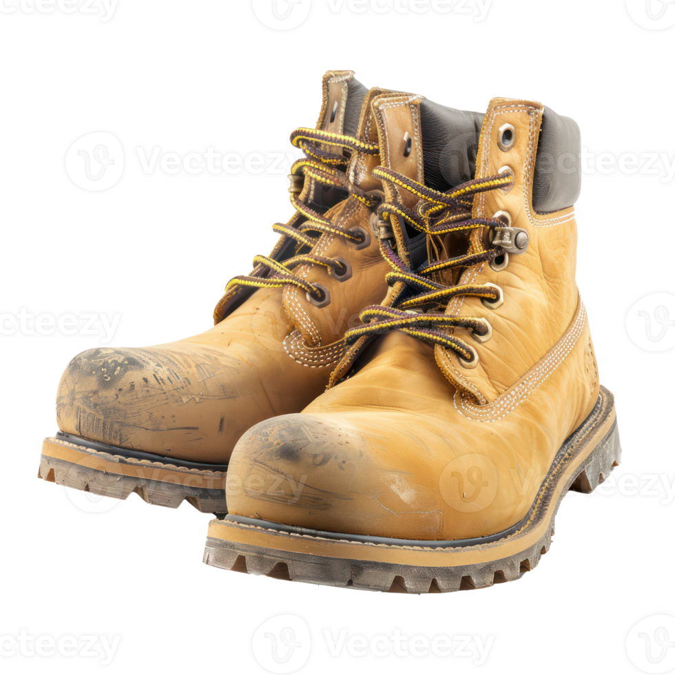 Construction worker boots isolate on transparency background png