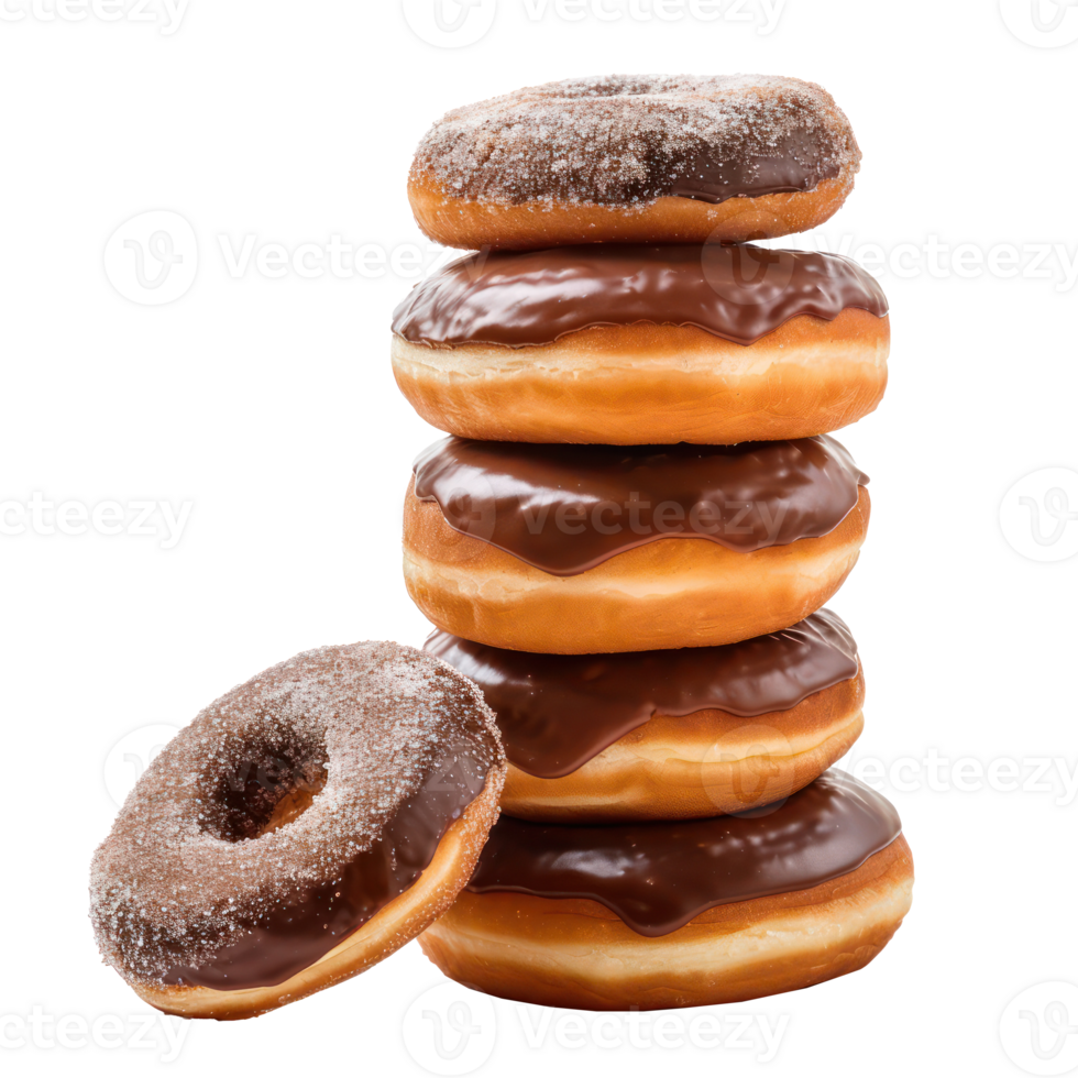 donut stack side view full length isolate on transparency background png