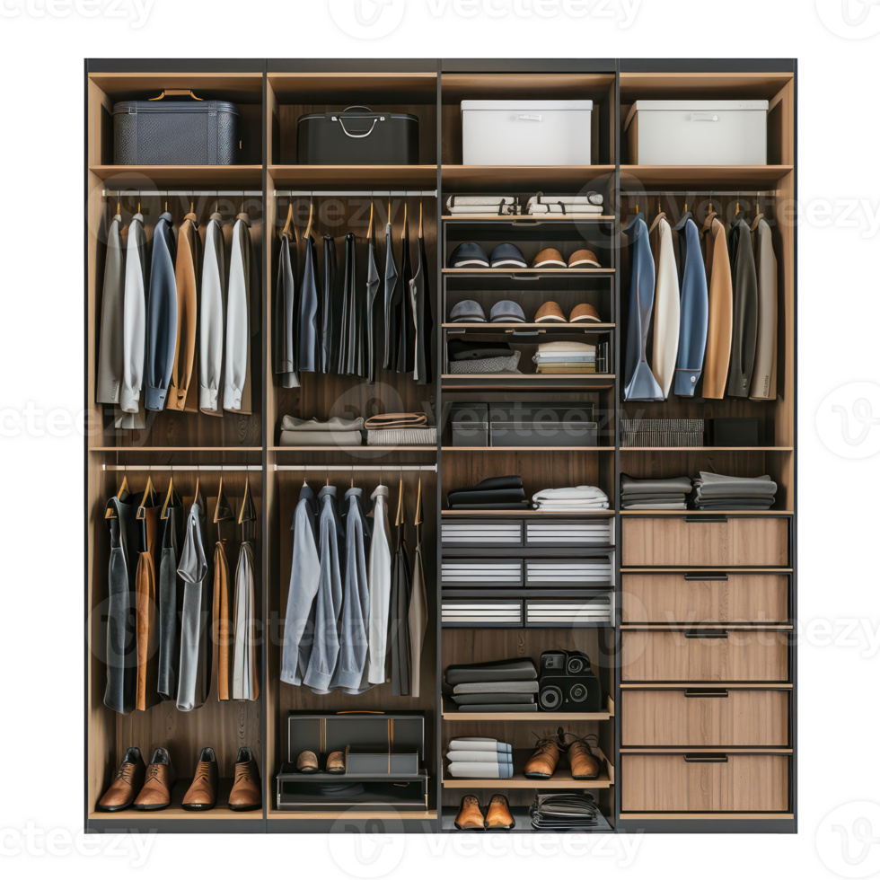 Modern Closet top view full length isolate on transparency background png