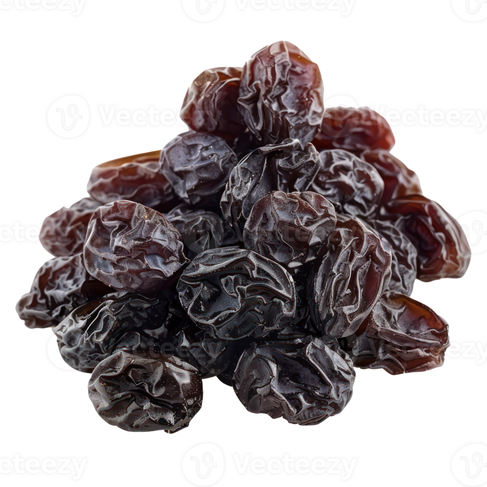 Raisins front view isolate on transparency background png