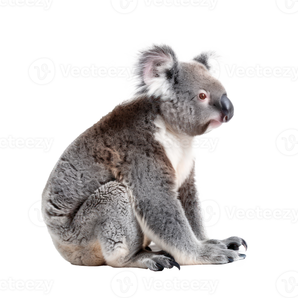 Koala Bear side view full body isolate on transparency background png