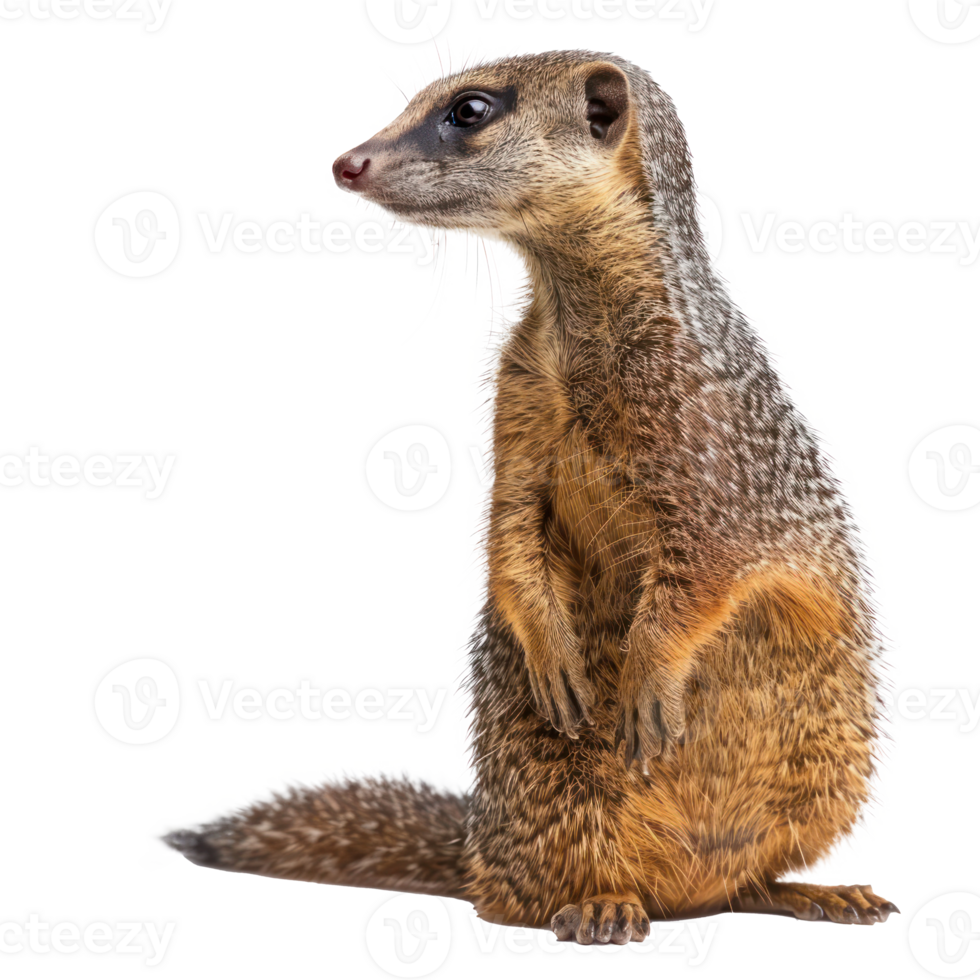 Mongoose side view full body isolate on transparency background png