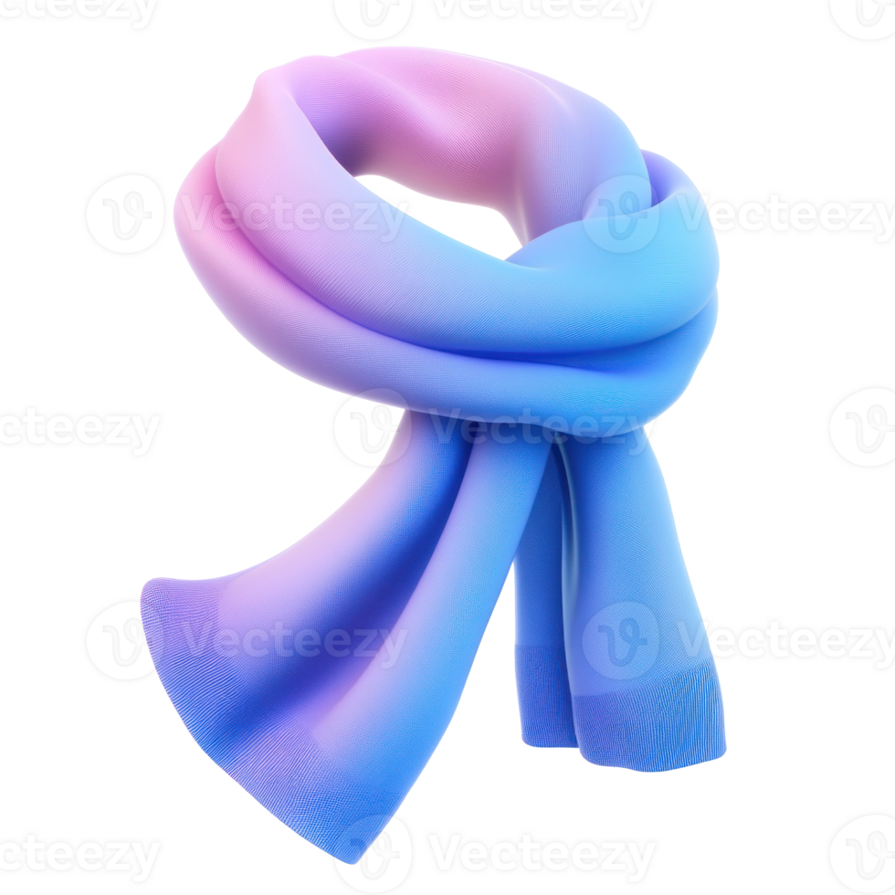 Winter Scarf 3D icon cartoon smooth soft light isolate on transparent background png