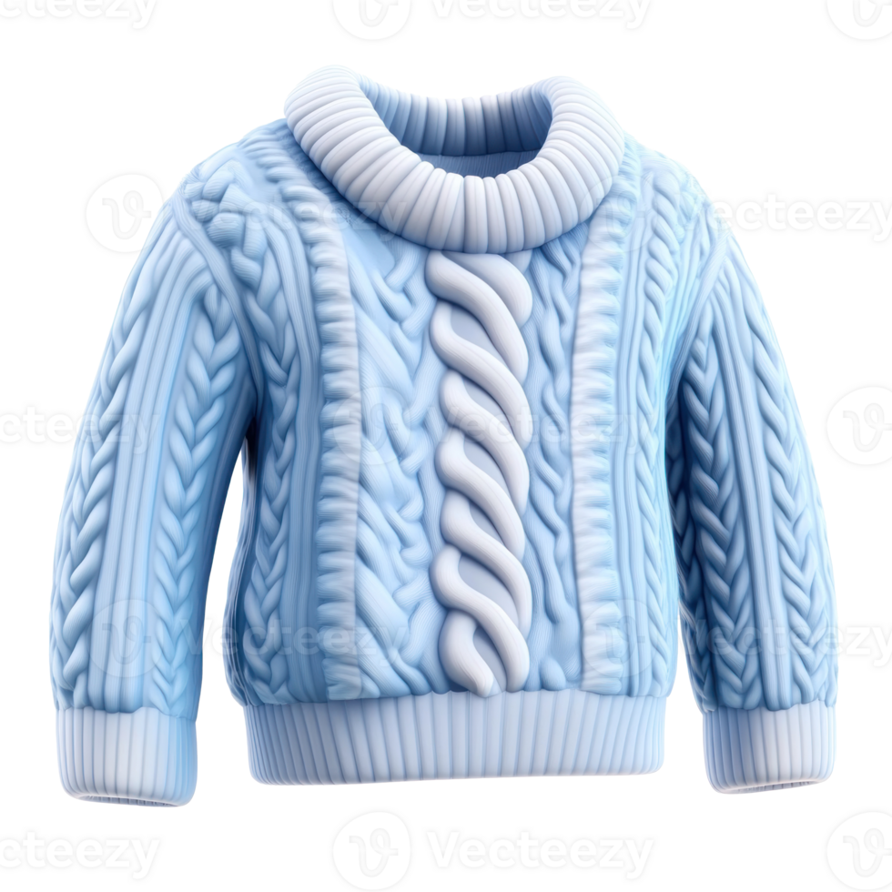 Winter Knitted clothe 3D icon cartoon smooth soft light isolate on transparent background png