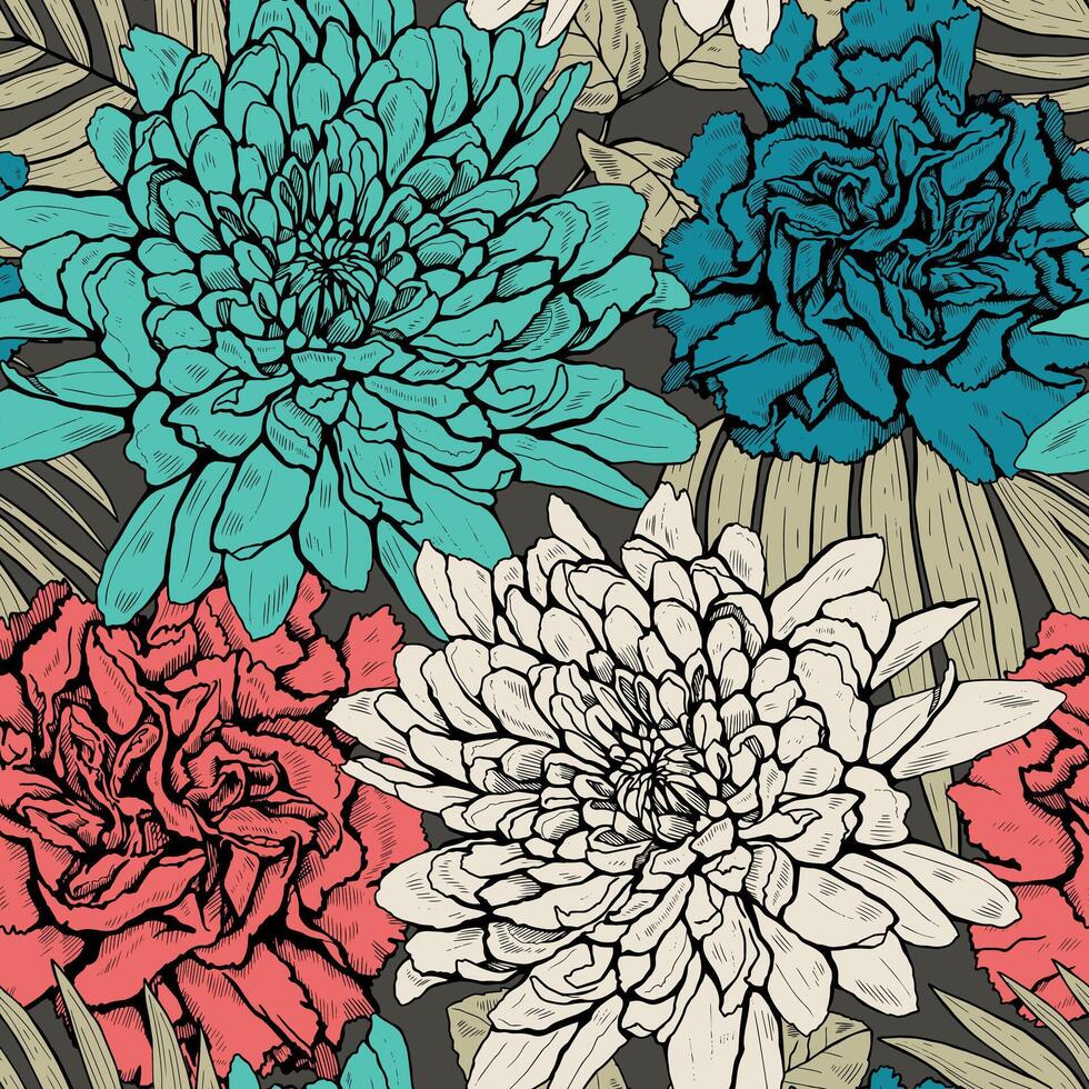 Floral seamless pattern for fabrics, wrapping paper or any disign vector