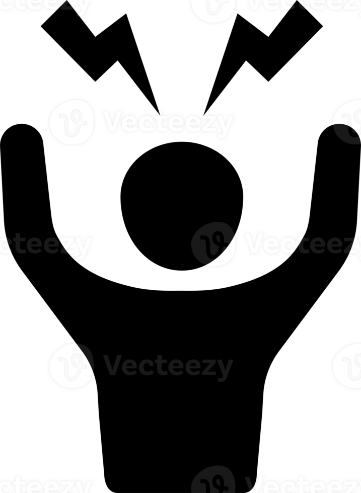 Angry person, crazy, stress icon for your web design, logo, UI. illustration png