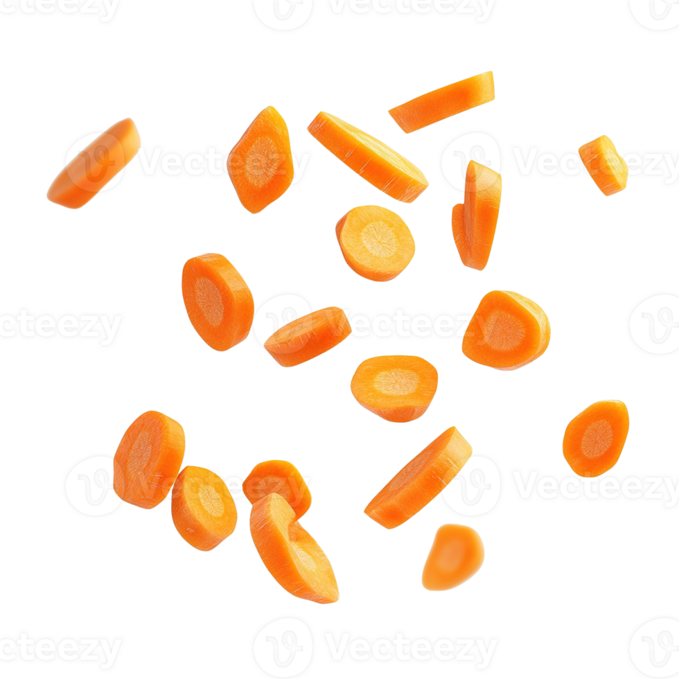 Floating Sliced Carrots png
