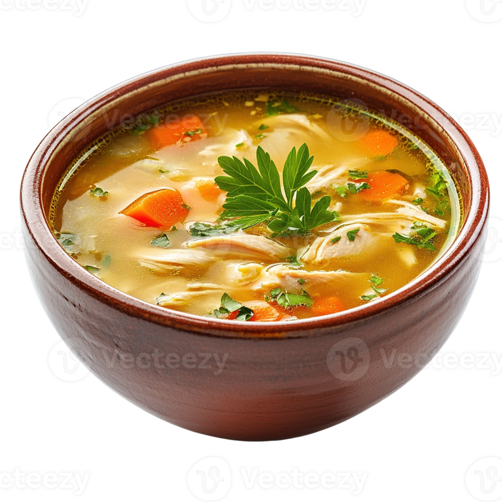 Bowl of Chicken Soup with Vegetables png