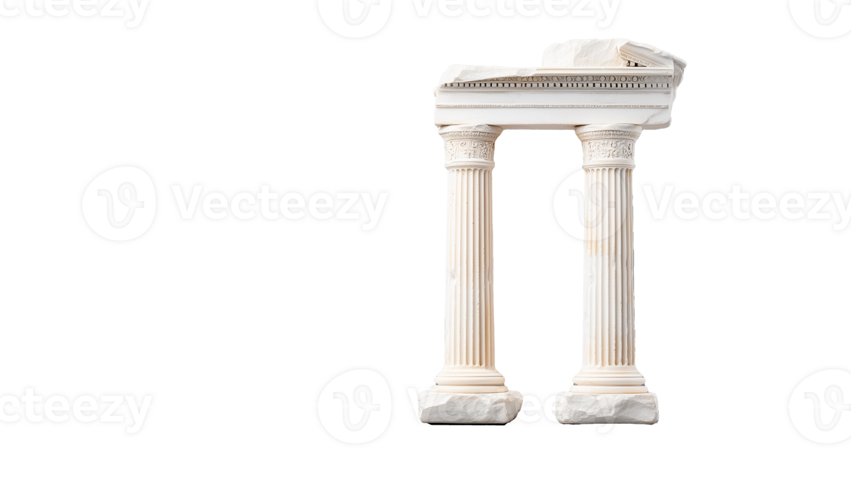 Set of two classical columns on transparent background png