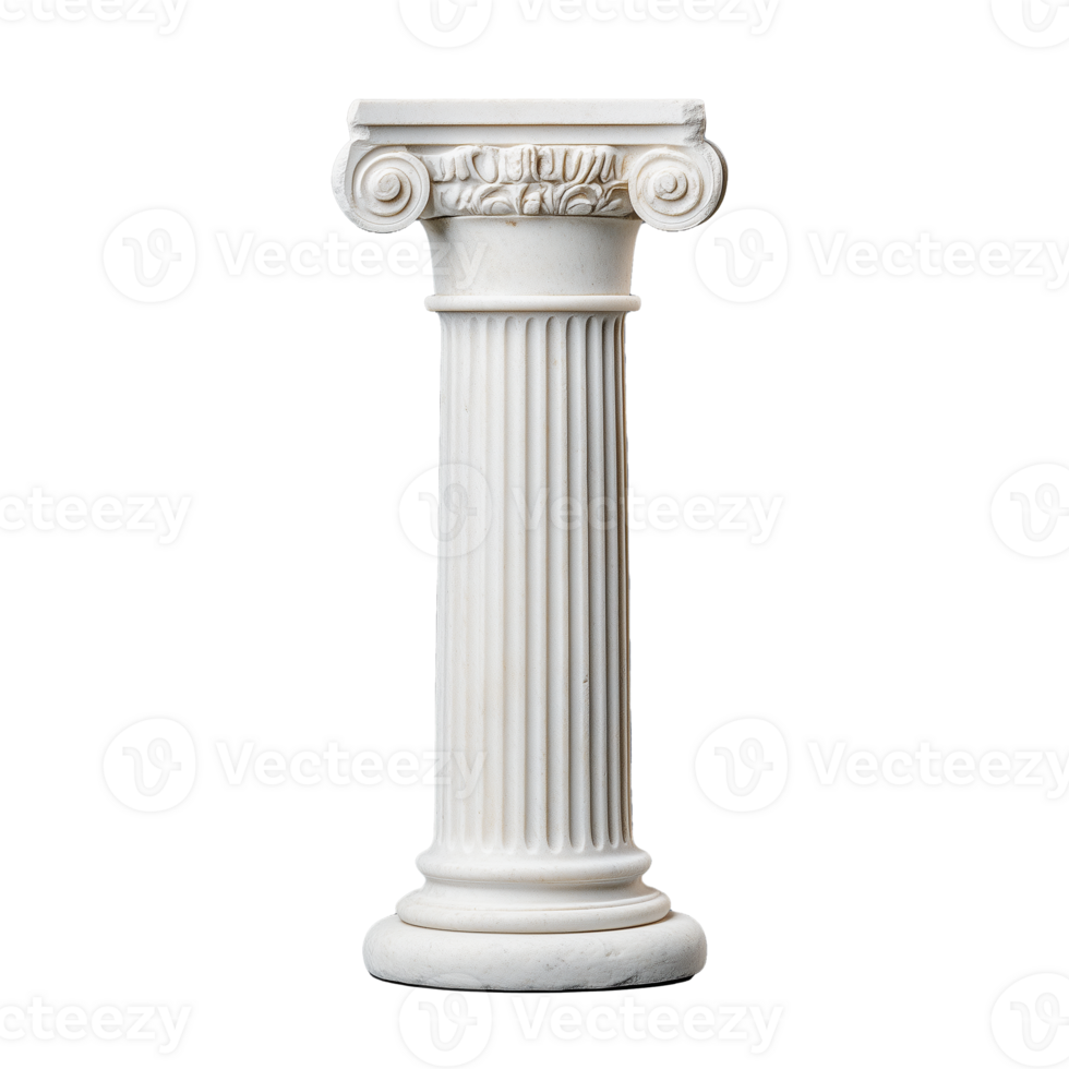Doric column with base on transparent background png