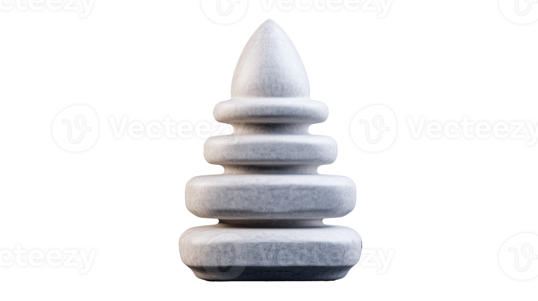 Stack of smooth white stones on transparent background png