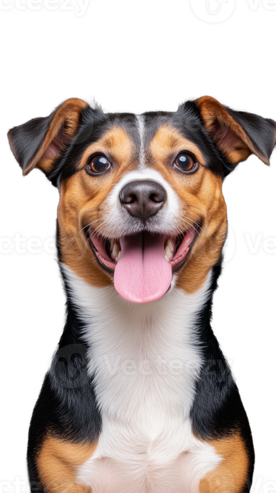 Happy dog with tongue out on transparent background png