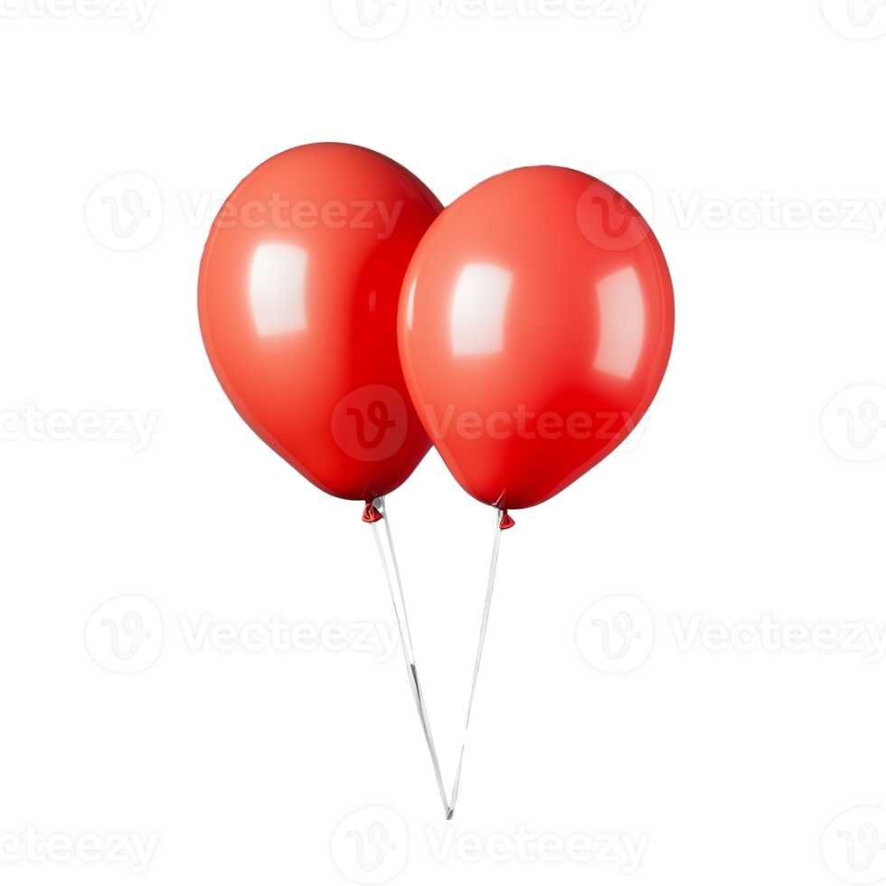 Pair of red balloons on transparent background png