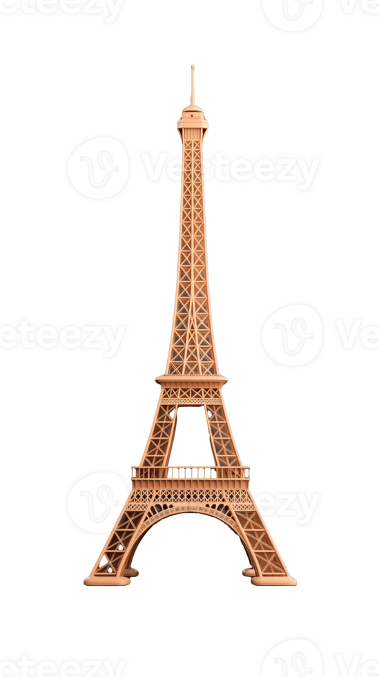 Eiffel Tower replica isolated on transparent background png